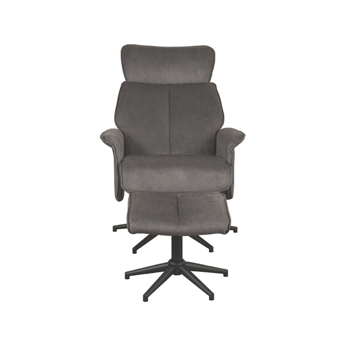 LABEL51 Fauteuil Verdal - Antraciet - Cosmo - Incl. Hocker - Afbeelding 6