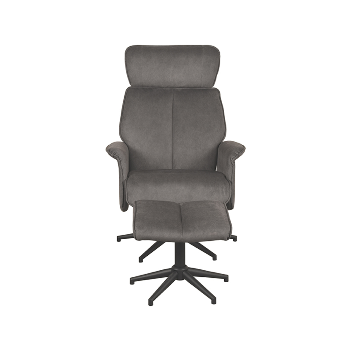 LABEL51 Fauteuil Verdal - Antraciet - Cosmo - Incl. Hocker - Afbeelding 5