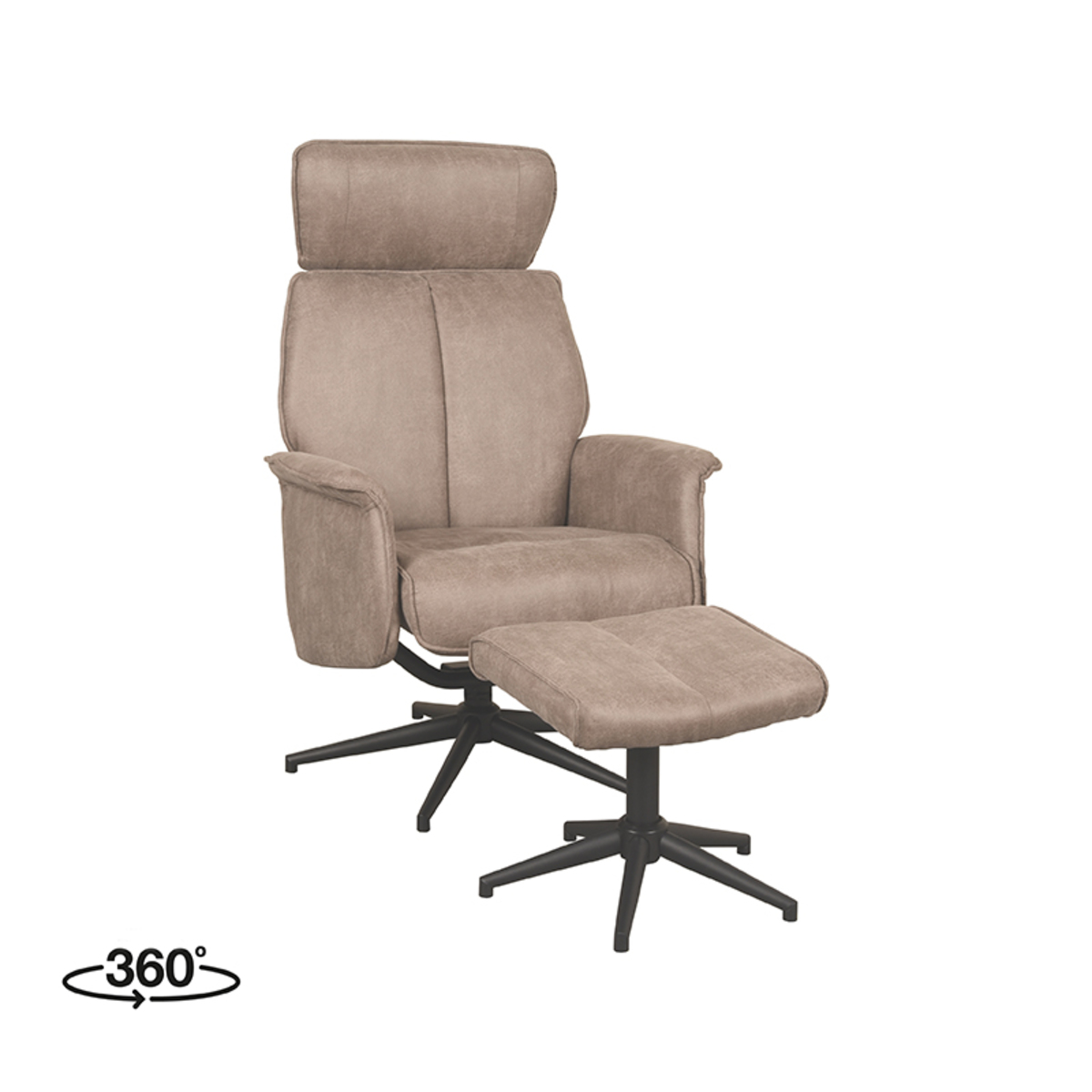 Relaxfauteuil_Verdal_Hocker_77x79x109_cm_Taupe_Micro_Suede_Perspectief_360_v2