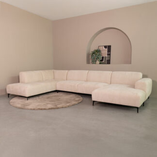 LABEL51 Hoekbank Merido - Naturel - Raven - Links Voorstaand