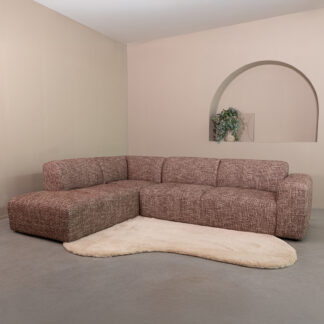 LABEL51 Hoekbank Verona - Cherry Chocolate - Silencio - Links Voorstaand