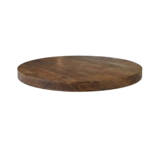 LABEL51 Eetkamertafel Tafelblad Rond - Nature Smooth - Mangohout - 130 cm - Rond Straight