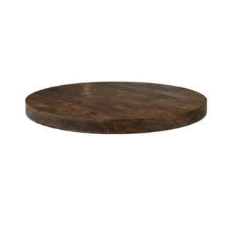 LABEL51 Eetkamertafel Tafelblad Rond - Espresso - Mangohout - 130 cm - Rond Straight