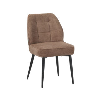 LABEL51 Eetkamerstoel Liam - Taupe - Egon - Zwart Metalen Frame