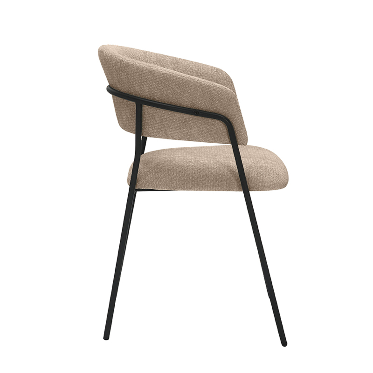 LABEL51 Eetkamerstoel Luuk - Clay - Elite - Zwart Metalen Frame - Afbeelding 4